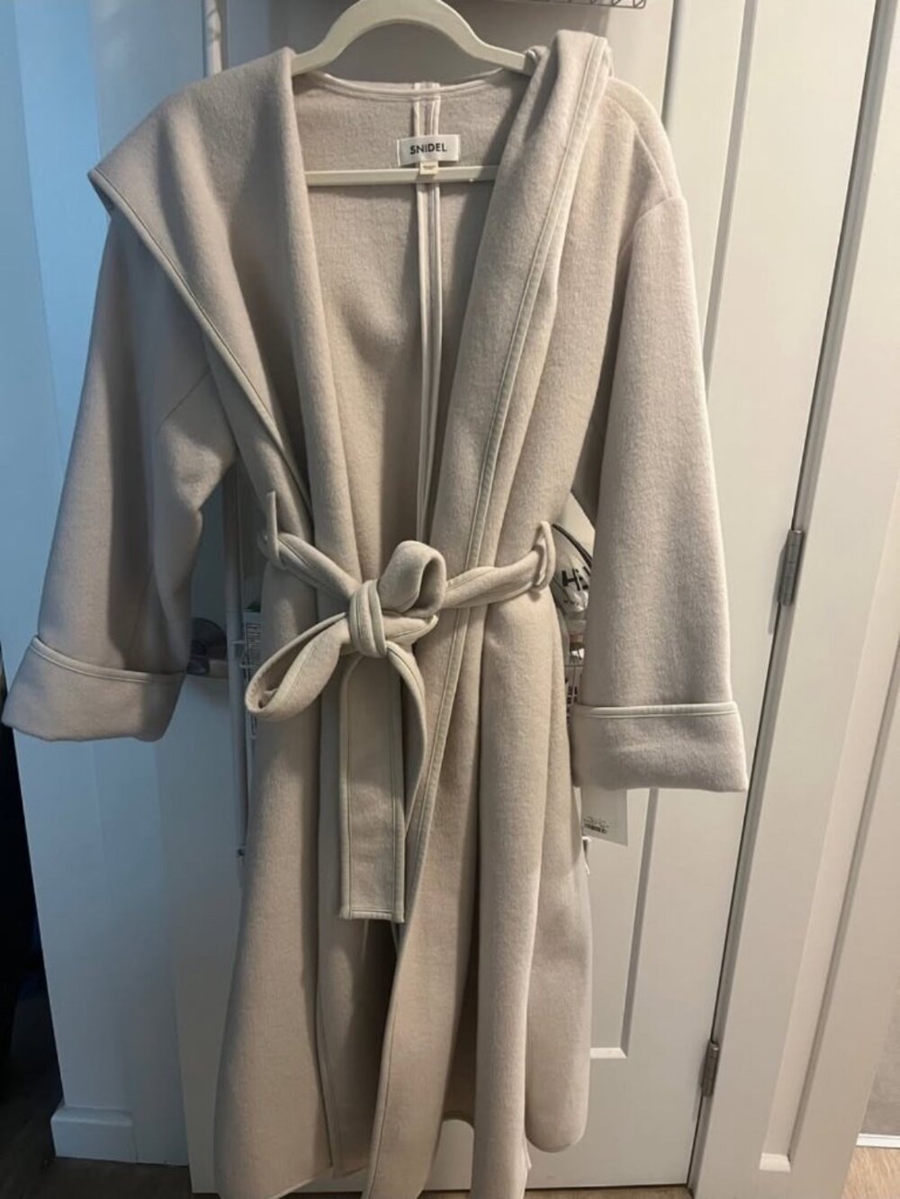 Snidel Piping Hooded Coat Off White Size 0